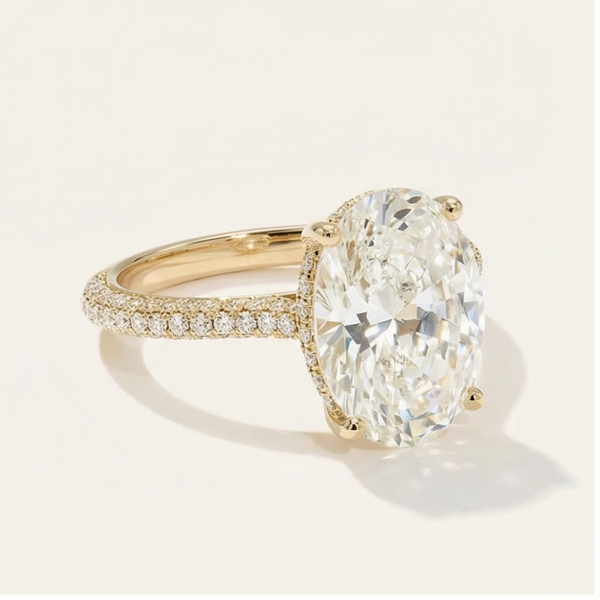 2.9ct Oval Knife-Edge Band Diamond Ring