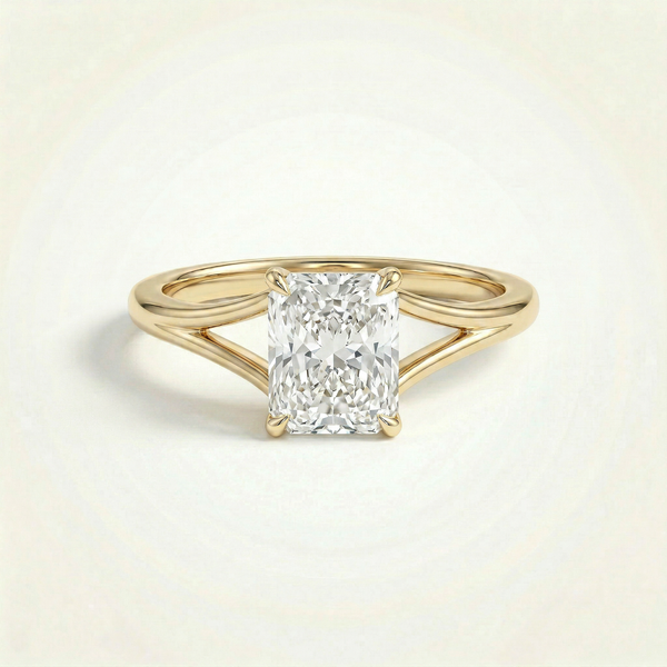 2.7ct Radiant Split Shank Diamond Ring