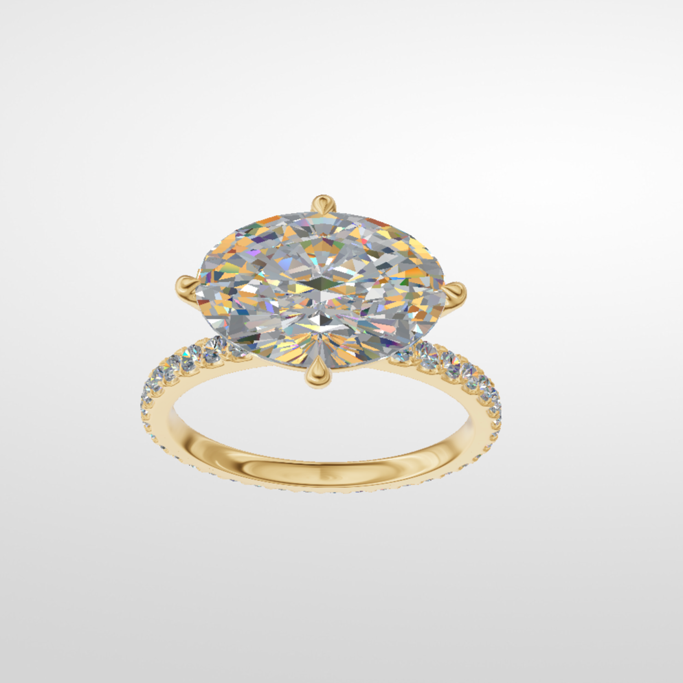 The Viviana - Oval Diamond Pavé Engagement Ring