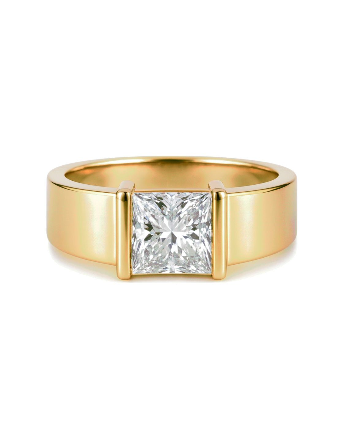 The Maren — Princess Wide-Band Solitaire Engagement Ring