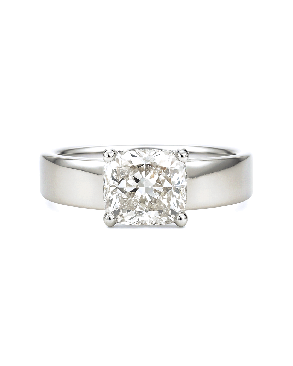 The Noelle — Cushion Wide-Band Solitaire Engagement Ring