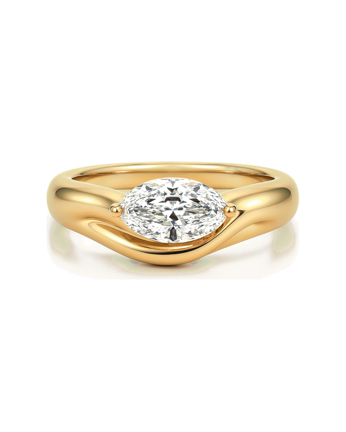 The Ondine — East-West Marquise Sculpted Engagement Ring