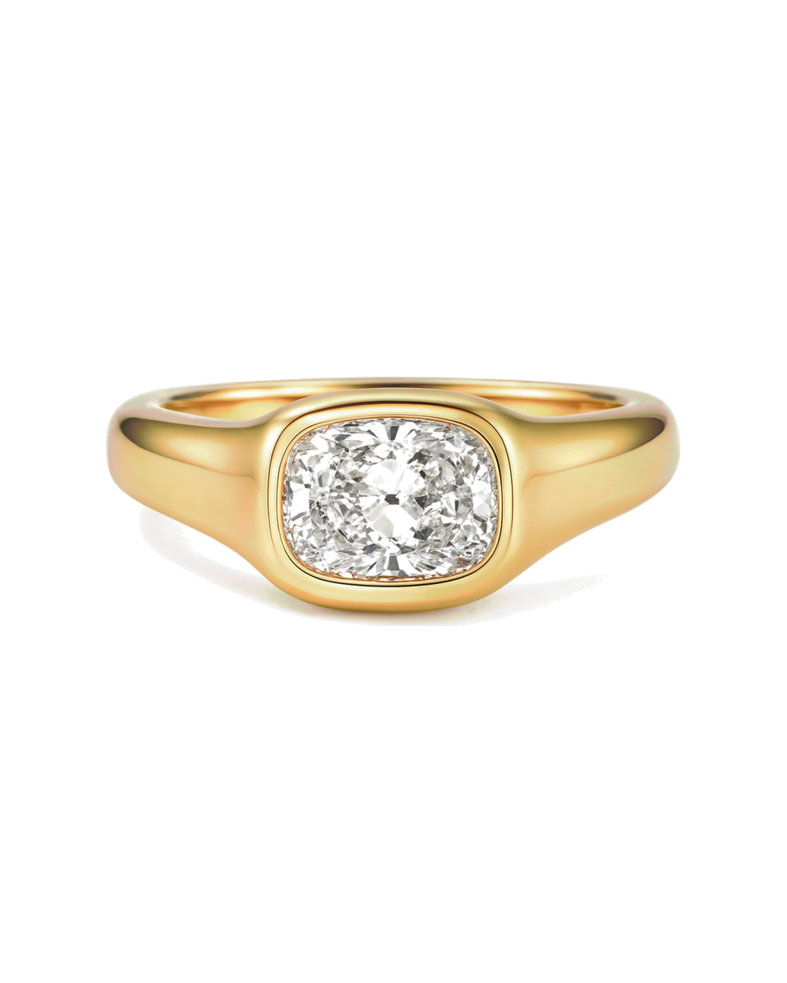 The Sera — Cushion Bezel Signet Engagement Ring