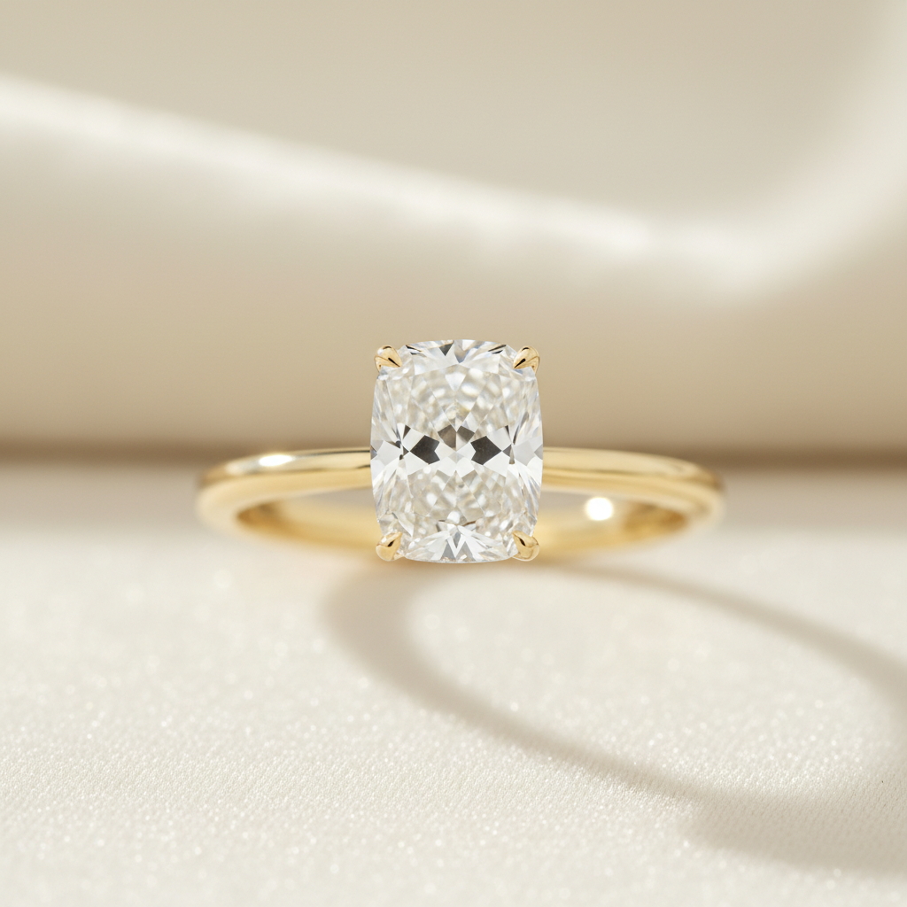 2.8ct Elongated Cushion Diamond Ring