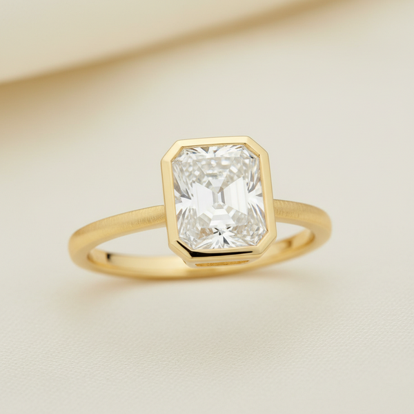 2.6ct Radiant Bezel Open Gallery Diamond Ring