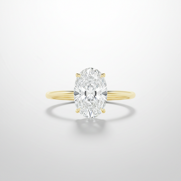 3.0ct Oval Cathedral Setting Diamond Ring