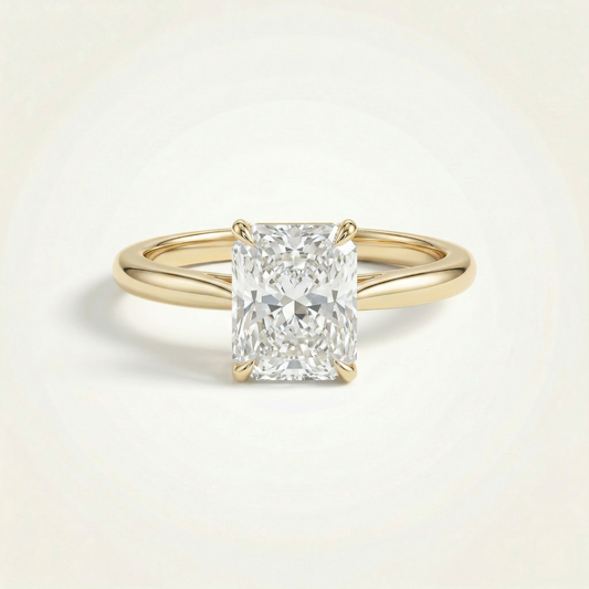 2.8ct Radiant Tapered Band Diamond Ring