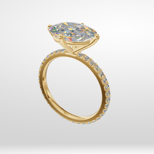 The Viviana - Oval Diamond Pavé Engagement Ring