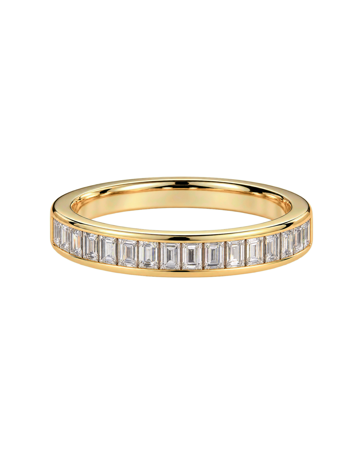 Baguette Channel Wedding Band — Design 22