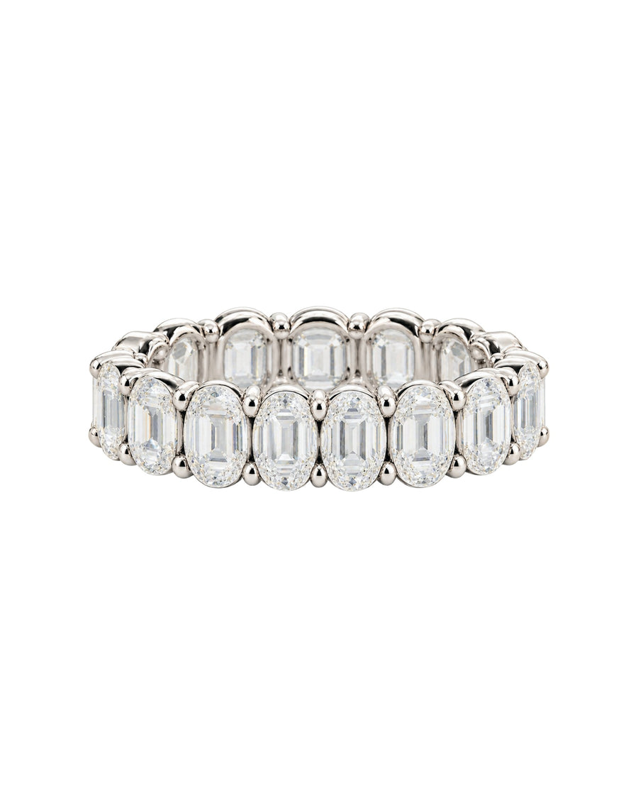 Elongated Step-Cut Wedding Band — Design 51