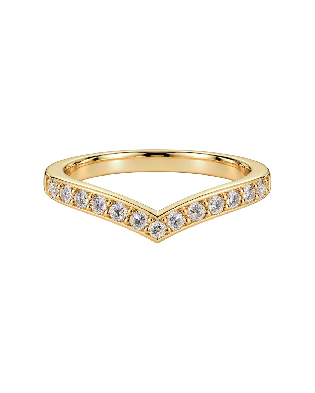 Pavé Chevron Wedding Band — Design 26