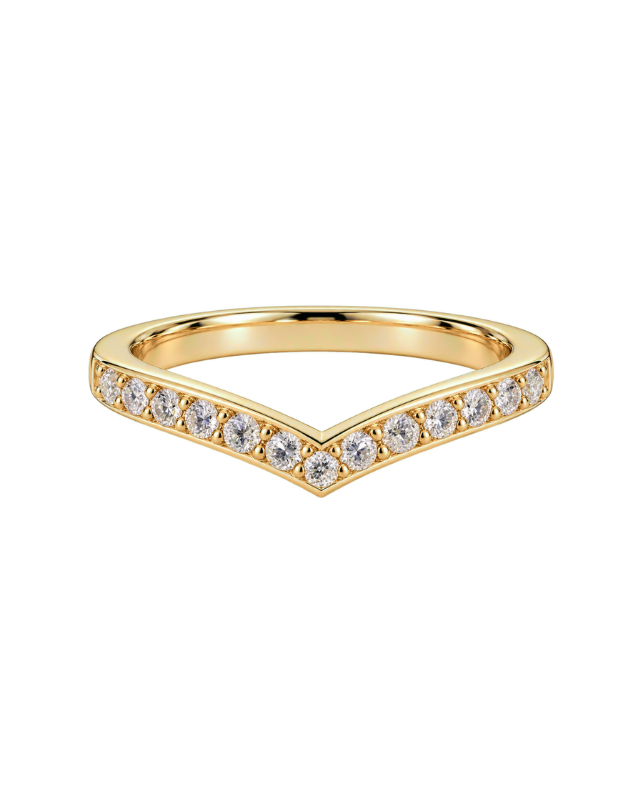 Pavé Chevron Wedding Band — Design 26