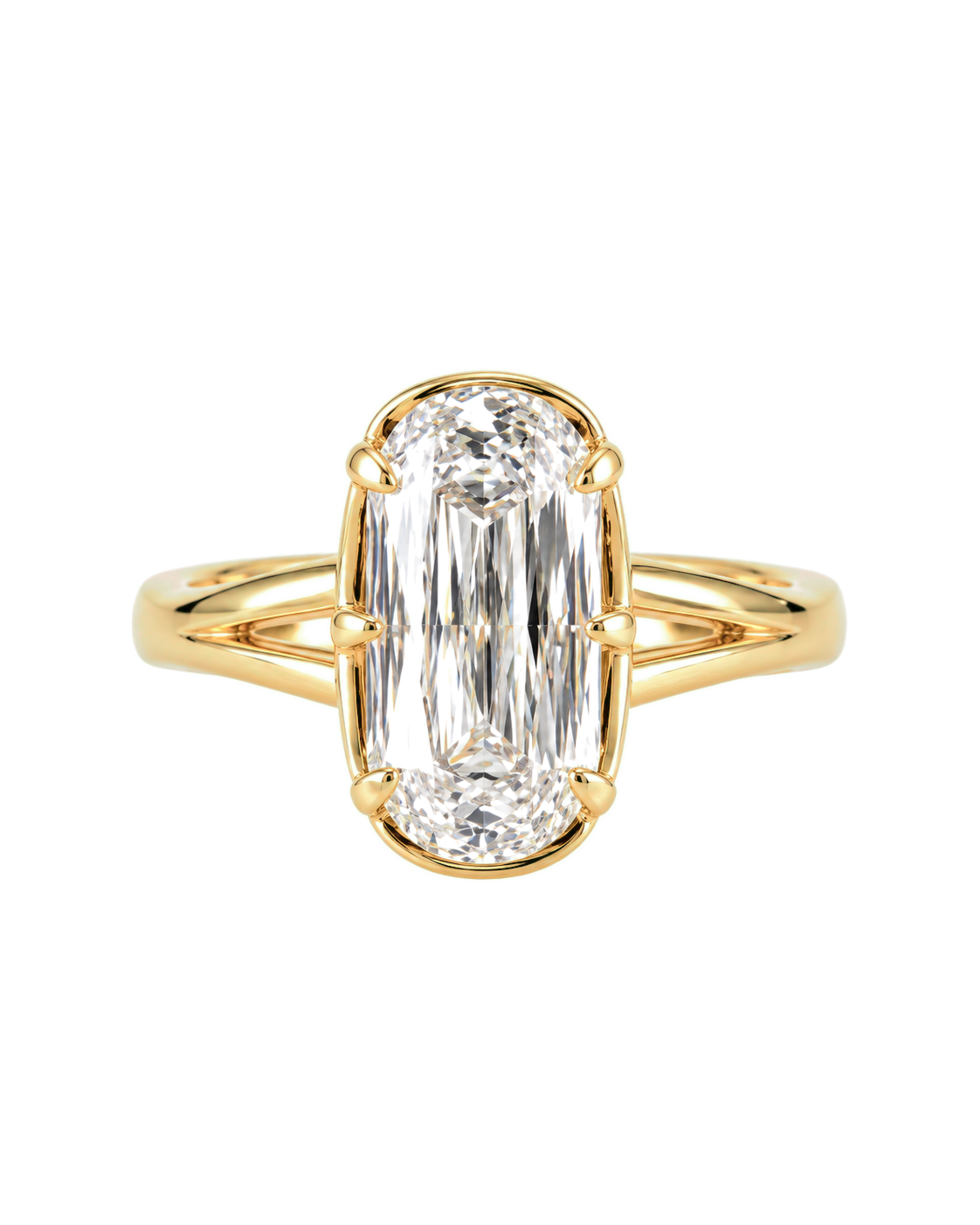 The Aurore — Elongated Cushion Split-Shank Engagement Ring