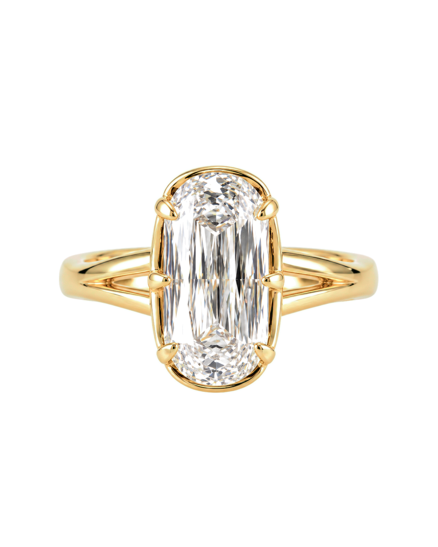 The Aurore — Elongated Cushion Split-Shank Engagement Ring