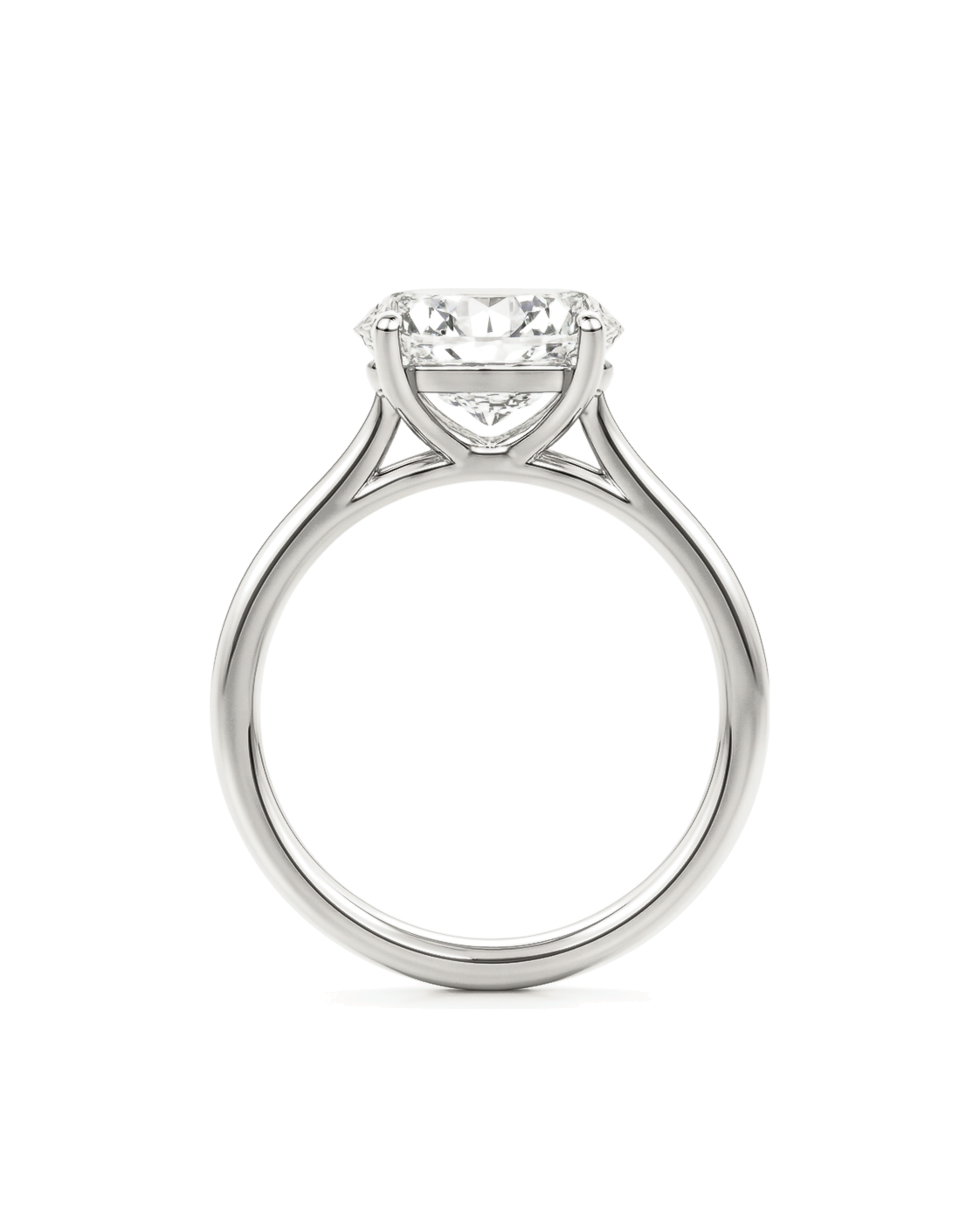 The Aveline — Oval Solitaire Engagement Ring in White Gold, side profile