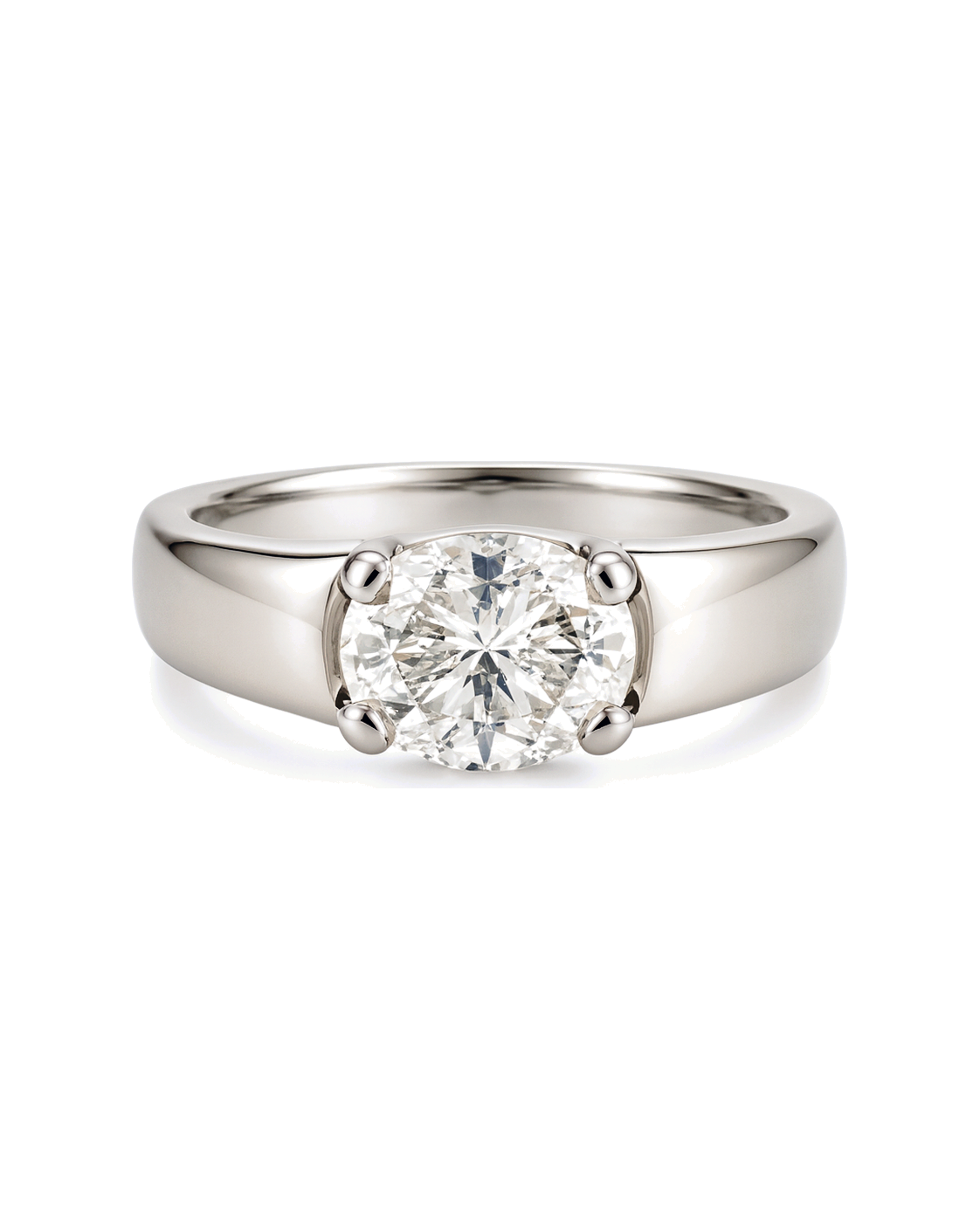 The Celeste — East-West Oval Wide-Band Engagement Ring