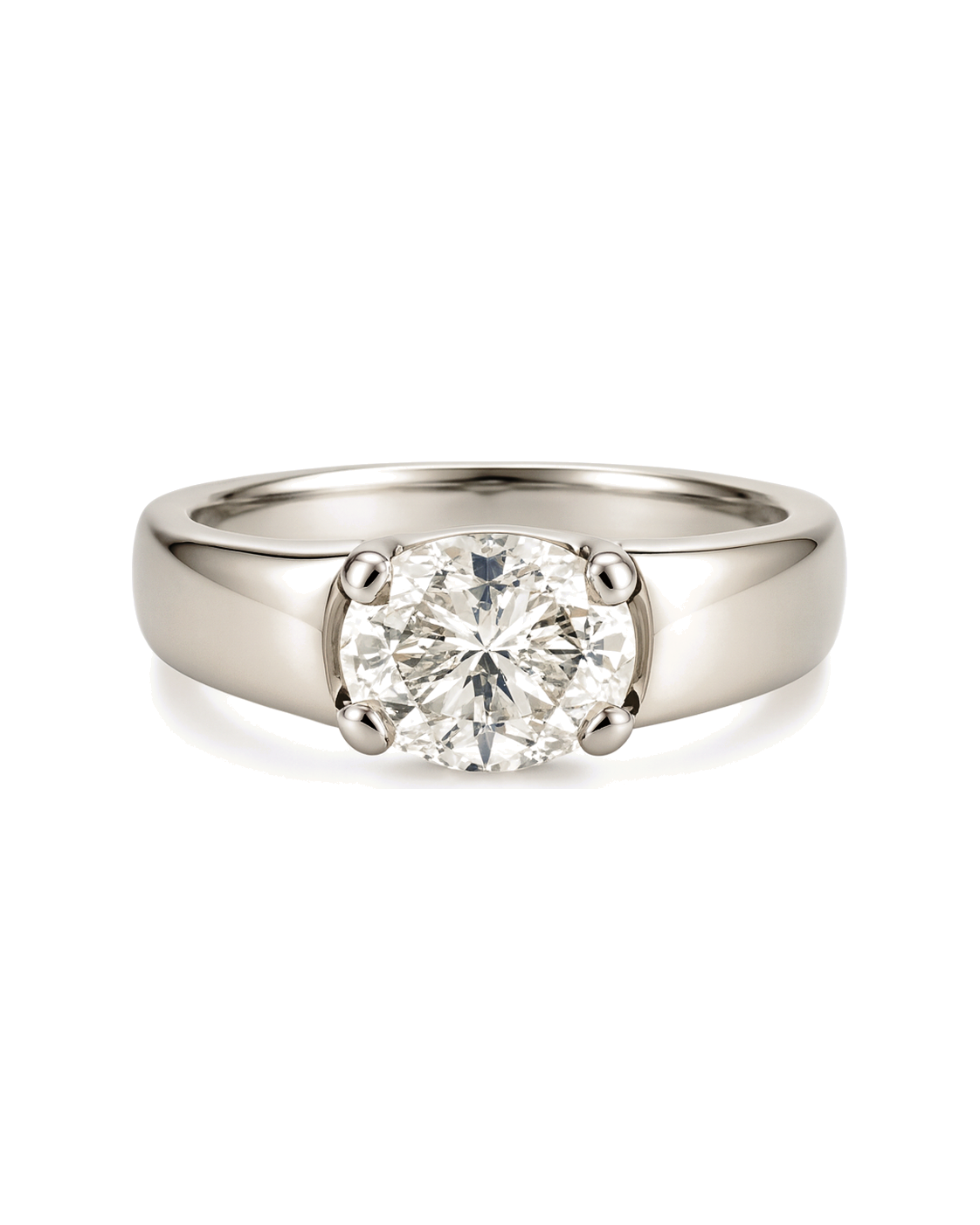 The Celeste — East-West Oval Wide-Band Engagement Ring