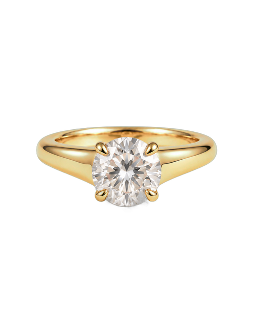 The Celine — Round Tapered Solitaire Engagement Ring