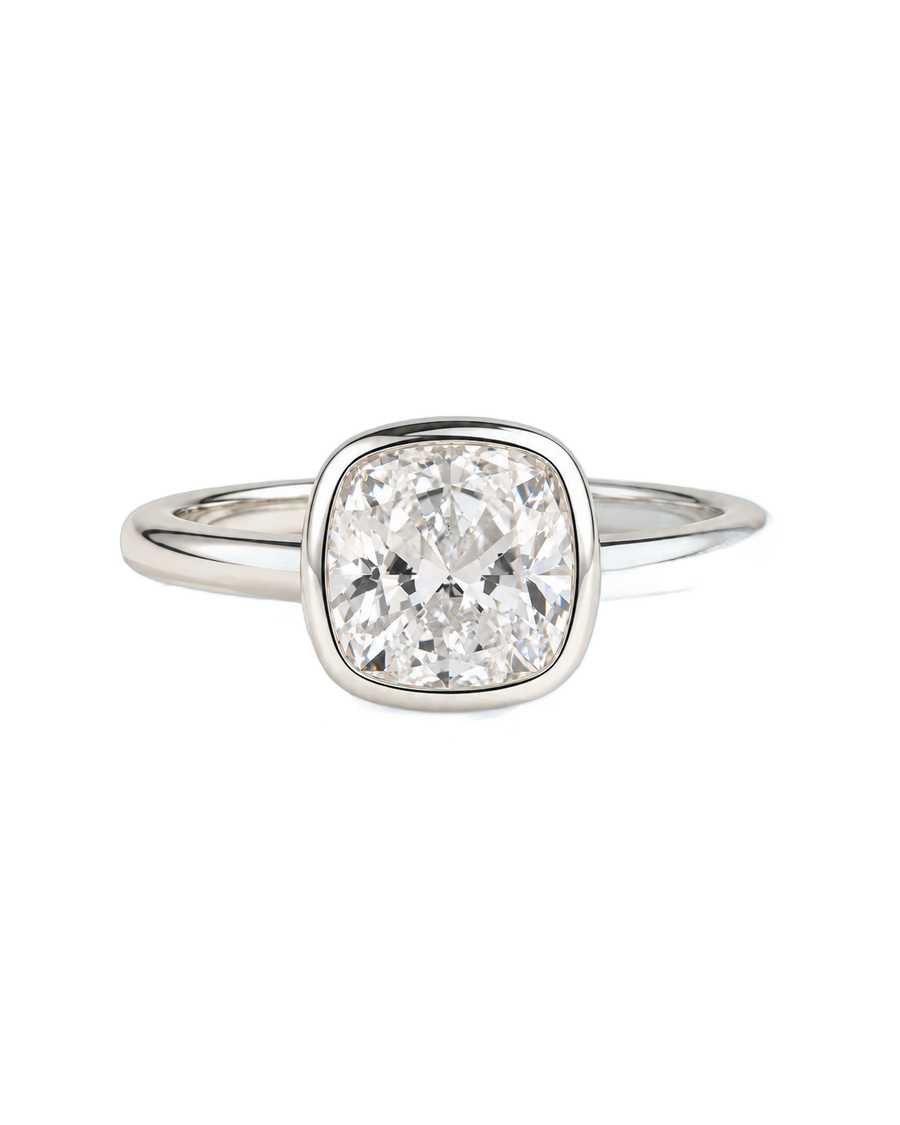 The Cosette — Cushion Bezel Solitaire Engagement Ring