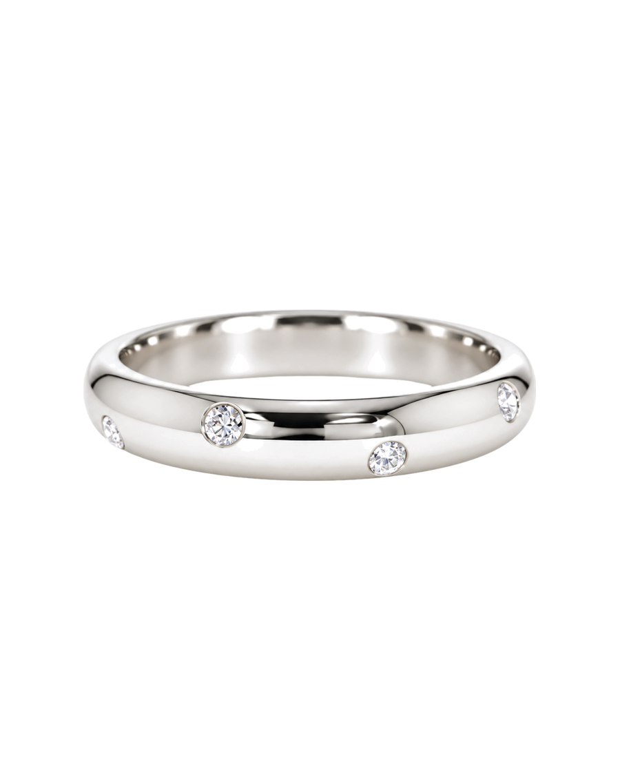 The Drift — Scattered Flush-Set Wedding Band