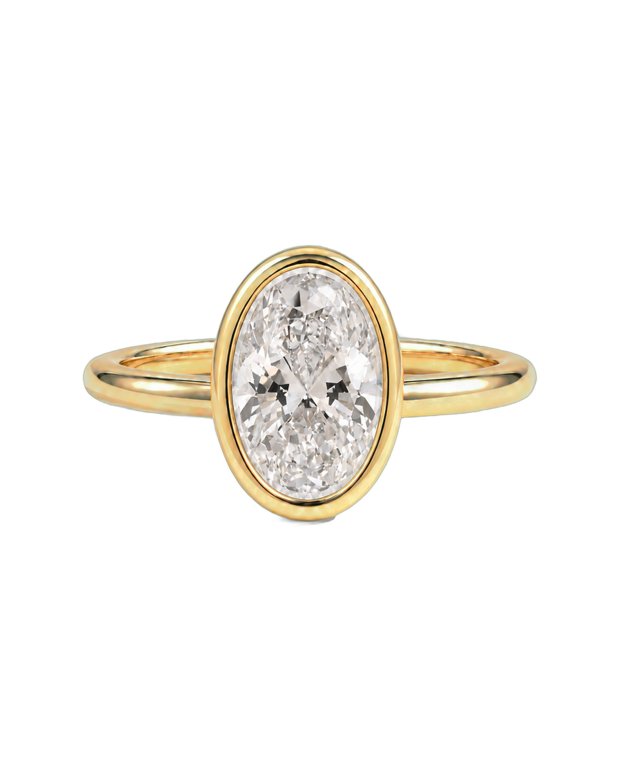 The Elara — Oval Bezel Solitaire Engagement Ring