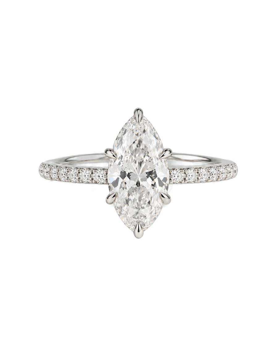 The Estelle — Marquise Pavé Solitaire Engagement Ring