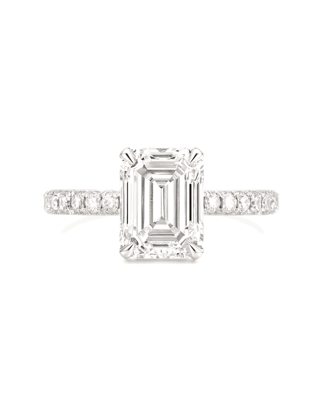 The Imogen — Emerald Hidden-Halo Pavé Engagement Ring