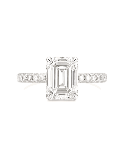 The Imogen — Emerald Hidden-Halo Pavé Engagement Ring