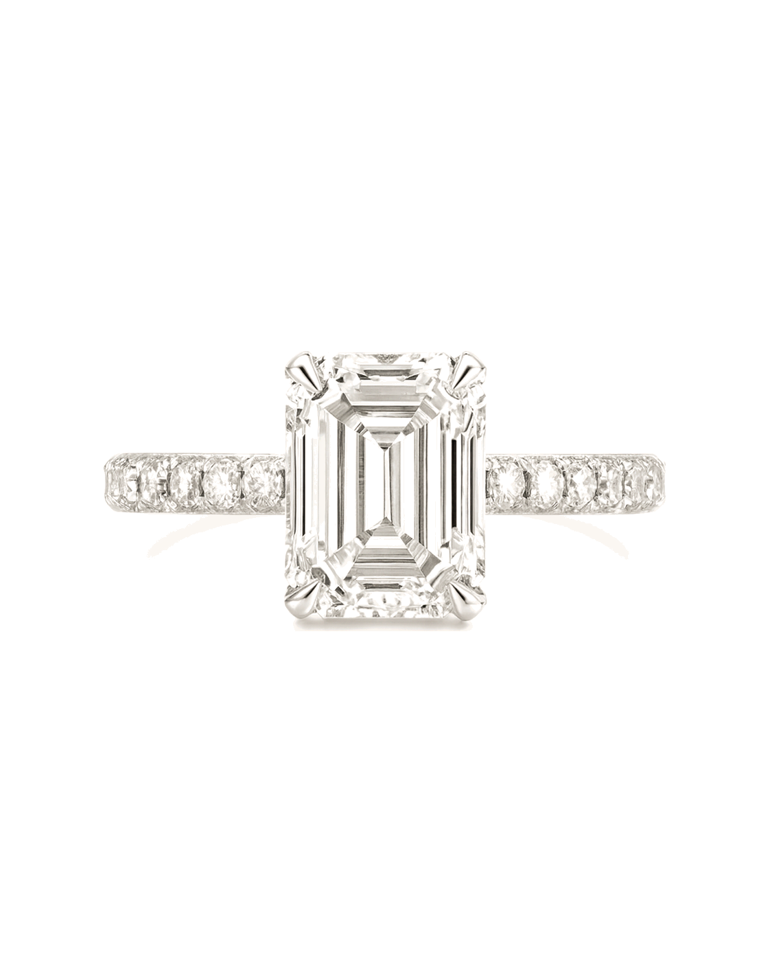 The Imogen — Emerald Hidden-Halo Pavé Engagement Ring