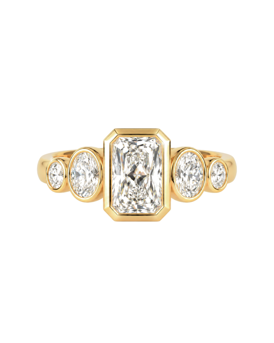 The Maelle — Radiant Bezel Five-Stone Engagement Ring