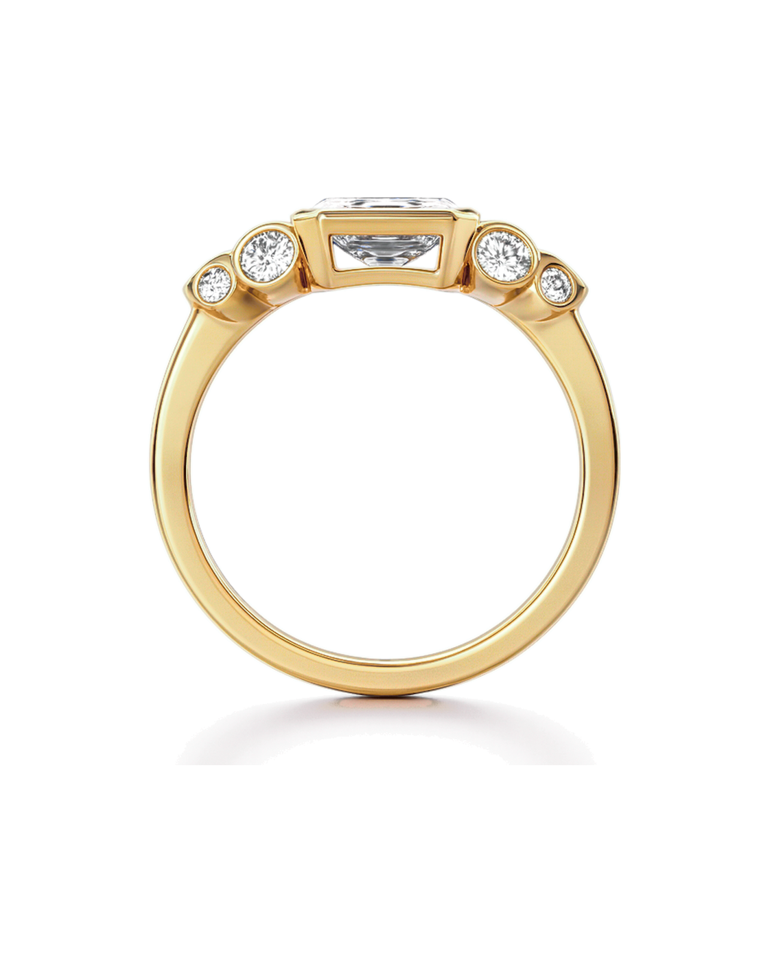 The Maelle — Radiant Bezel Five-Stone Engagement Ring