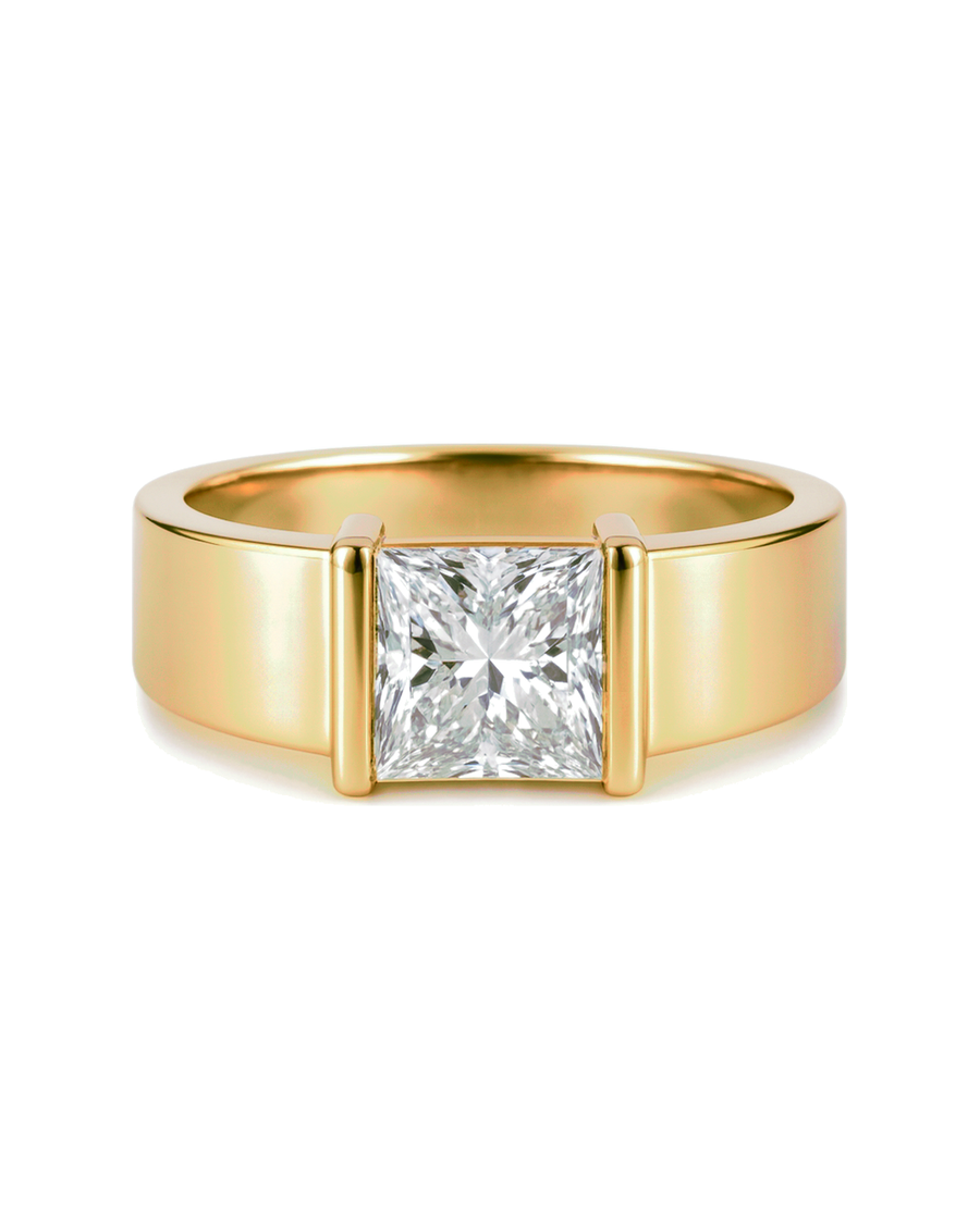 The Maren — Princess Wide-Band Solitaire Engagement Ring
