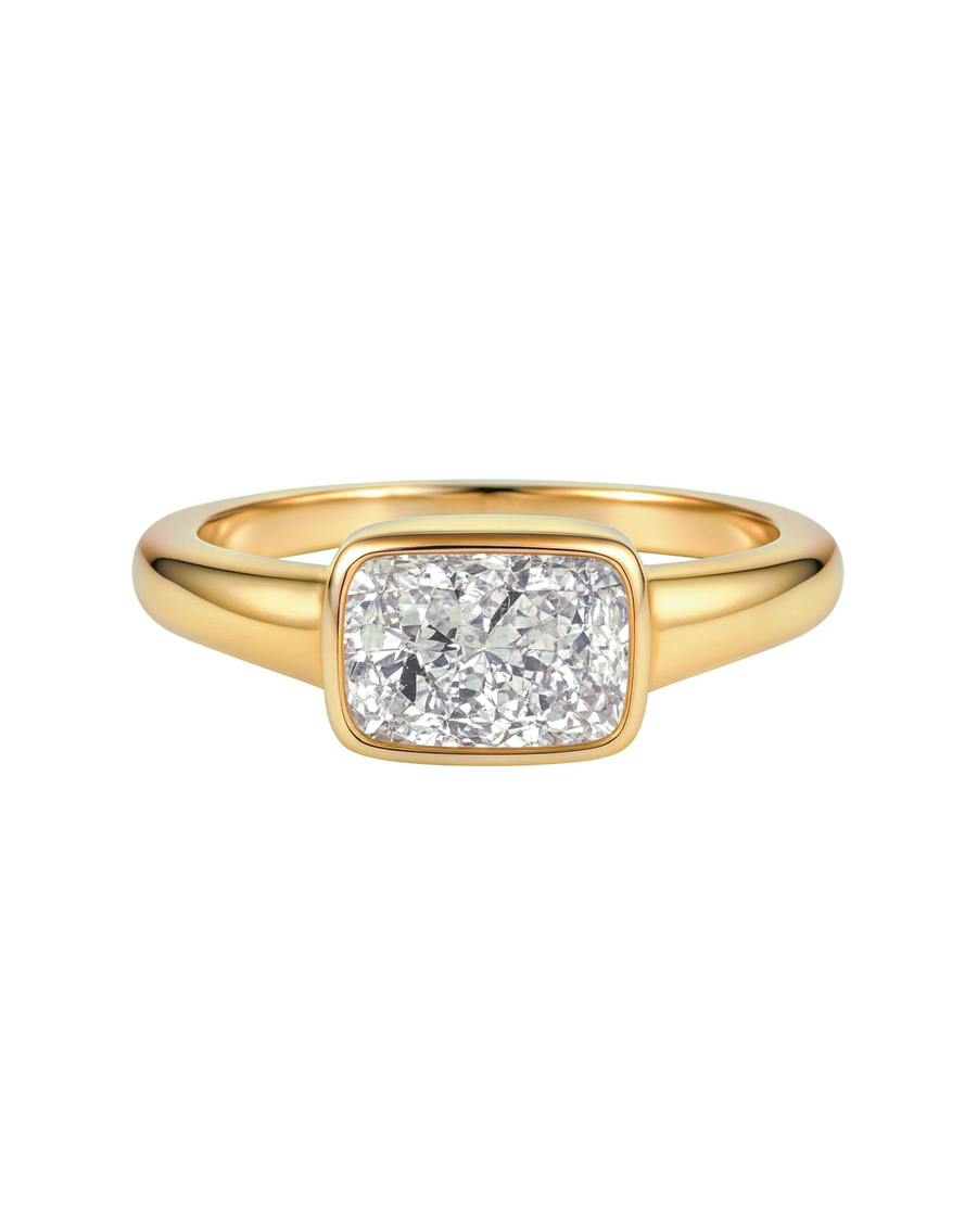 The Solenne — East-West Cushion Bezel Engagement Ring