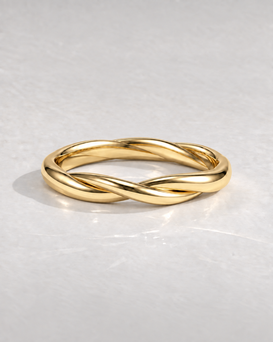 Woven Twisted Gold Band in 14k yellow gold — design visualization