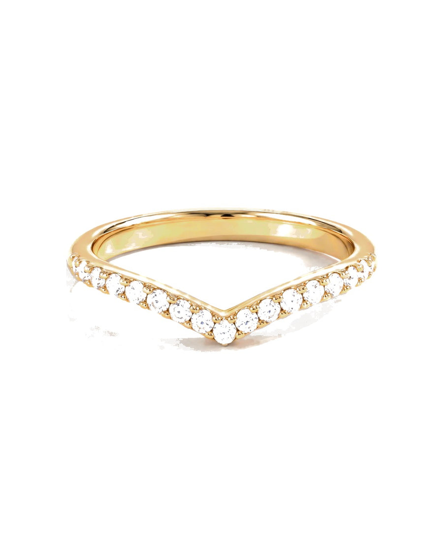 The Arc — Chevron Diamond Wedding Band
