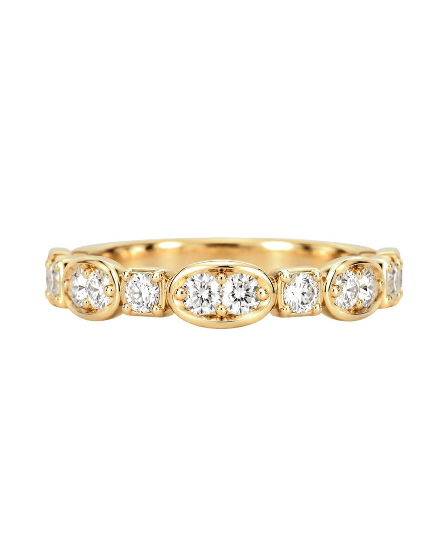 The Bloom — Round & Oval Bezel Diamond Wedding Band