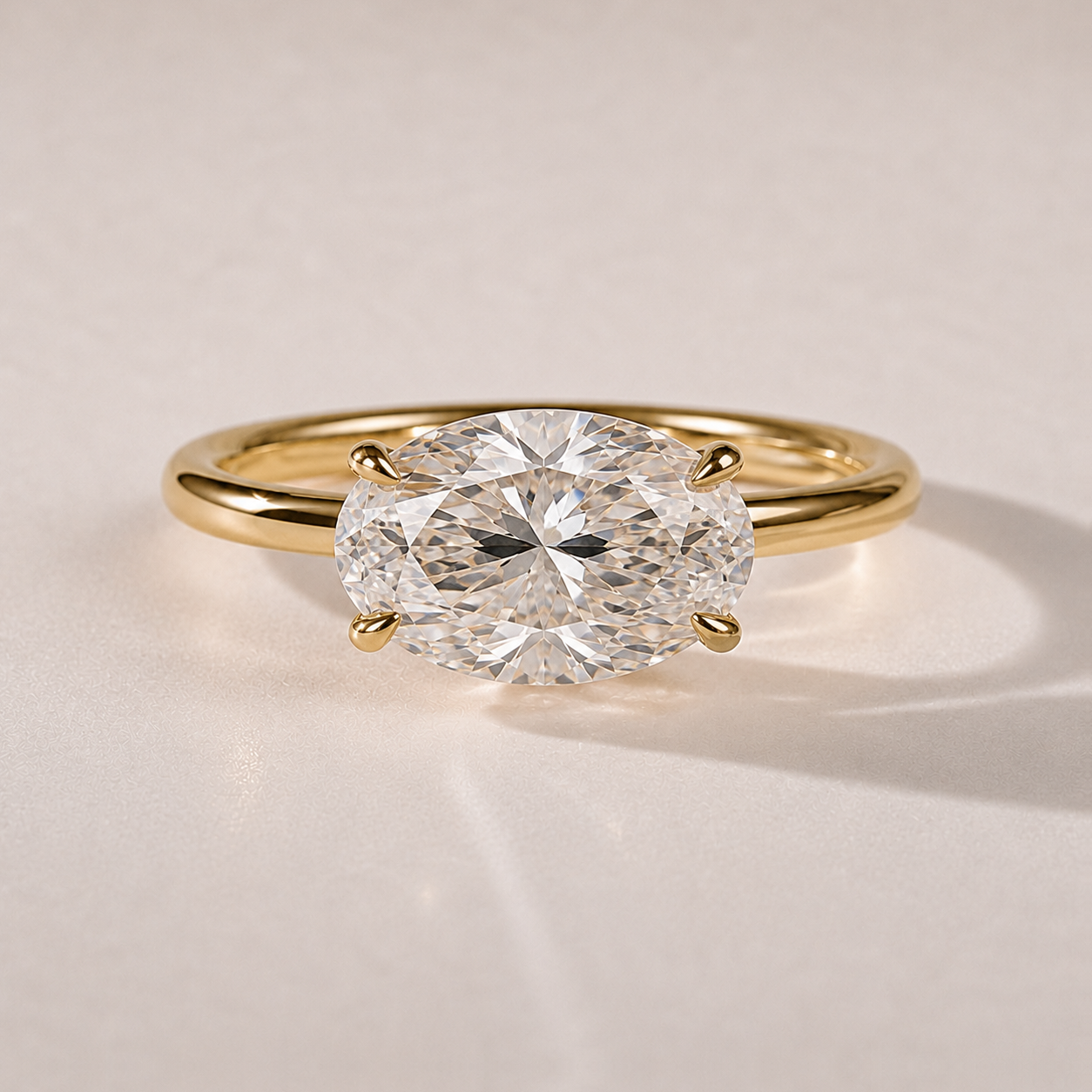 The Camille — east-west oval lab-grown diamond engagement ring in 14K yellow gold
