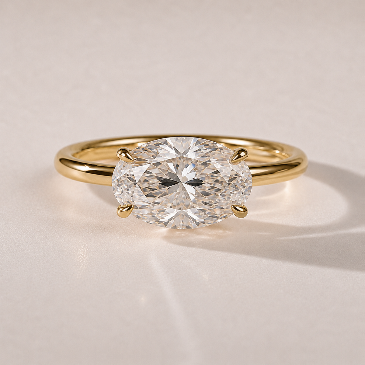 The Camille — east-west oval lab-grown diamond engagement ring in 14K yellow gold