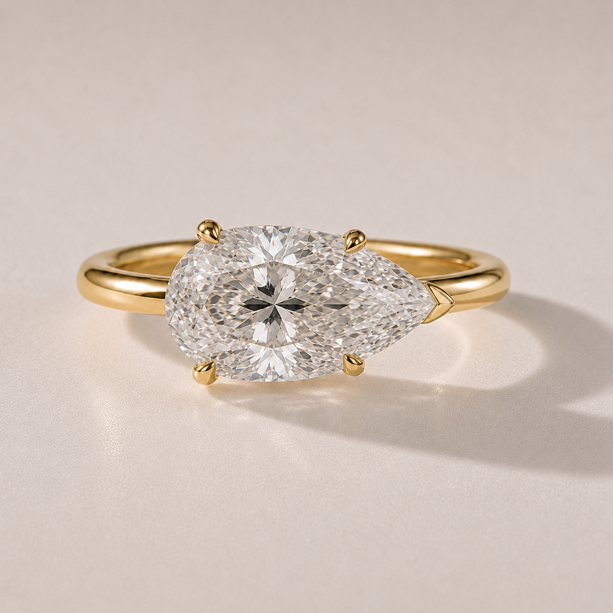 The Noemie — east-west pear lab-grown diamond engagement ring in 14K yellow gold