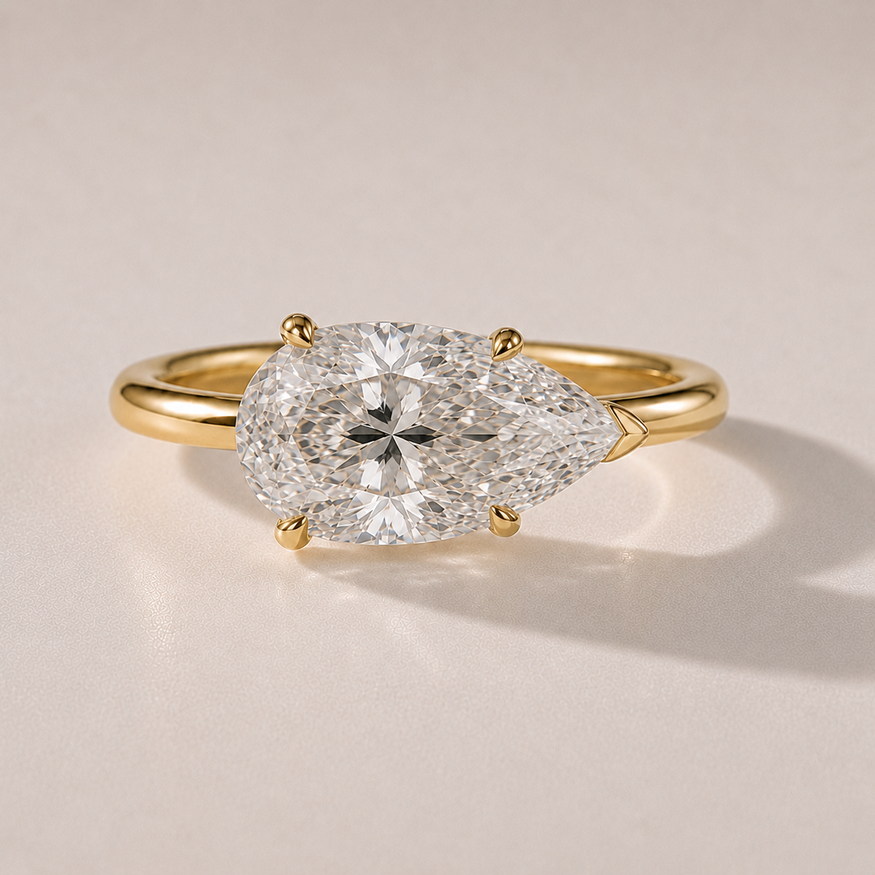 The Noemie — east-west pear lab-grown diamond engagement ring in 14K yellow gold
