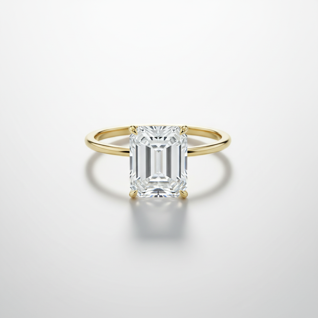 The Clara - Emerald Cut Solitaire Engagement Ring
