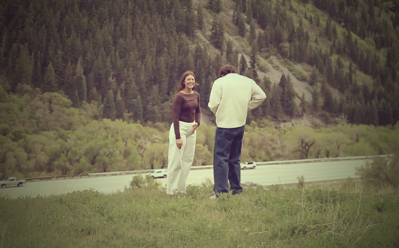 A real Lavora proposal moment in a Utah canyon